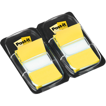 POST-IT Index Rechthoekig 2,54 cm Geel Dual Pack 2 Stuks à 50 Strips (70005078053)