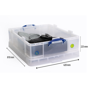 Really Useful Box Kunststof Opbergbox 70 l Transparant 62 x 22,5 x 81 cm (70CCB)