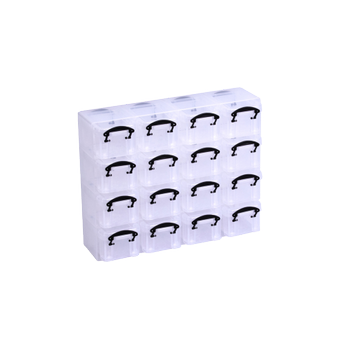 Really Useful Box Kunststof Archiefdoos 0,14 l Transparant,  zwart 28 x 6,5 x 22,4 cm 16 Stuks (0.14CX16ORG)