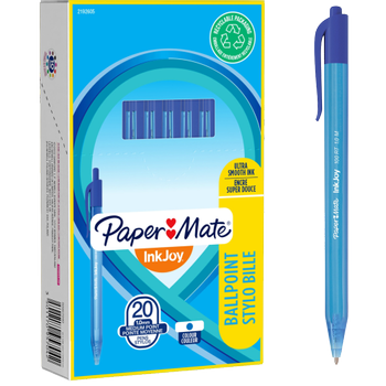 PAPERMATE InkJoy 100 RT InkJoy Intrekbaar Balpen Blauw 0,8 mm Medium Balpen 20 Stuks (S0721660)