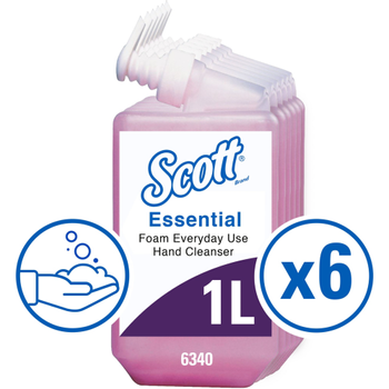 SCOTT Essential Handzeep navulling Schuim Roze 6340 6 Stuks à 1 L (6340)
