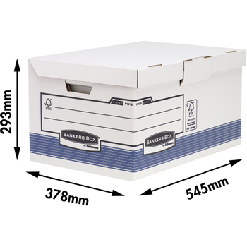 BANKERS BOX System Karton Archiefdoos Blauw 39 x 56 x 31 cm 10 Stuks (1141501)
