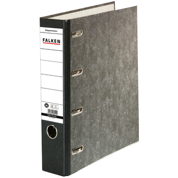 FALKEN Breed Dubbele Classeur A5 70 mm Zwart 4 Ringen S70 Karton, PP (Polypropeen) Liggend Gerecycled (11285426)