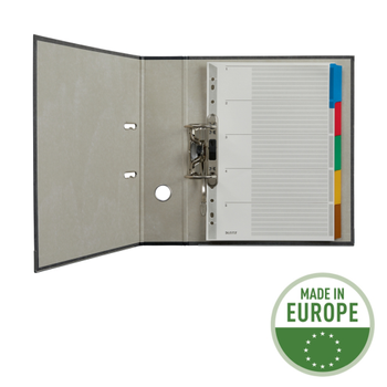 LEITZ Blanco Tabbladen A4+ Grijs Kleurenassortiment 5 tabs Karton 11 Gaten 4320 (43200000)