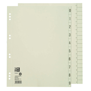 OXFORD 1 tot 10 Scheidingsbladen A4 Chamois 10 tabs Karton 10 Gaten 400004663 100 Stuks (400004663)