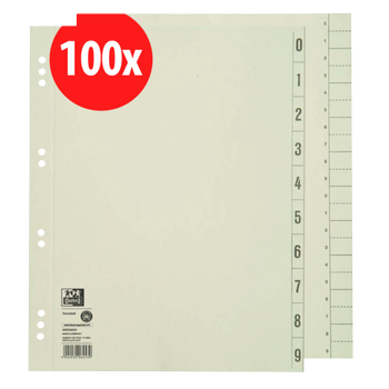 OXFORD 1 tot 10 Scheidingsbladen A4 Chamois 10 tabs Karton 10 Gaten 400004663 100 Stuks (400004663)