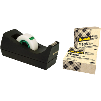 SCOTCH plakbandhouderset Scotch Magic C38 zwart 19 mm (B) x 0,033 m (L) kleine kern (9001933C383)