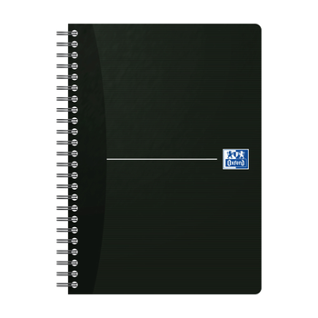 OXFORD Office Essentials Schrijfblok A5 Geruit Spiraal gebonden Karton Zwart Niet geperforeerd 180 Pagina's 90 Vellen (100102565)