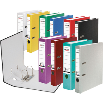 FALKEN Breed Classeur A4 80 mm Wit 2 Ringen 11285897 Karton, PP (Polypropeen) Gerecycled (11285897)