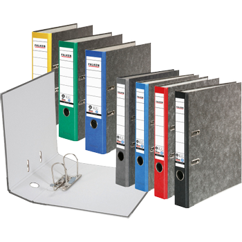 FALKEN Breed Classeur A4 80 mm Rood 2 Ringen 80024516 Karton Wolkenmarmer (80024516)