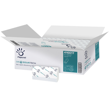 PaperNet Dissolve Tech Papieren handdoeken Z-vouw Wit 2-laags 416617 20 Stuks à 200 Vellen (416617)