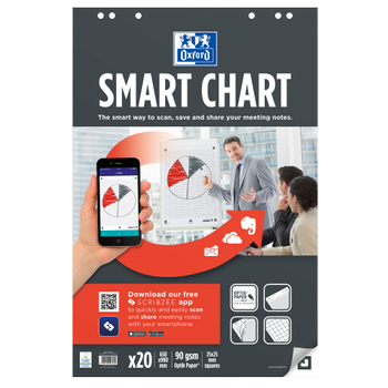 OXFORD Flipoverblok Smart Chart 90 g/m² Geruit 3 Stuks à 20 Vellen (400096278)