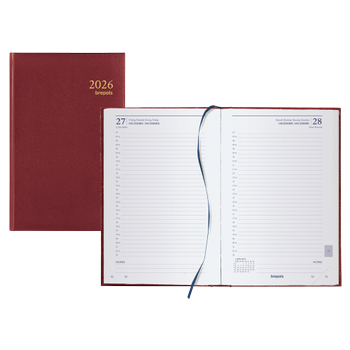 Brepols Saturnus kort Lima Agenda 2026 Speciaal 1 Dag per pagina Duits, Engels, Frans, Nederlands Bordeauxrood 0, 216, 1256, 04, 6, 0 (0.216.1256.04.6.0)