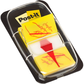 POST-IT Indexen Sign Here 25,4 x 43,2 mm Geel 50 Strips (7000144931)