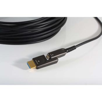 Kindermann HDMI hybridi (AOC) 4K60 kaapeli, irrotettava HDMI liitin - 30 m (5809006130)