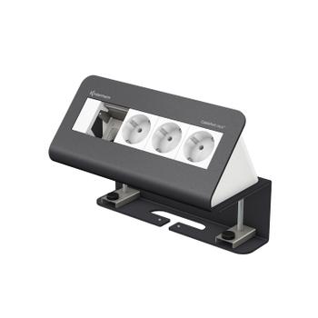 Kindermann CablePort desk² - 4-slot RAL 7015 - 3 sähköä (7430000073)