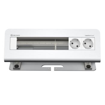 Kindermann CablePort desk² - 6-slot alu - 2 sähköä (7430000062)