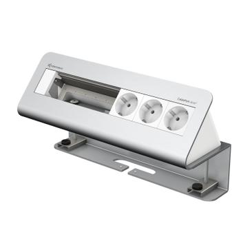 Kindermann CablePort desk² - 6-slot alu - 3 sähköä (7430000063)