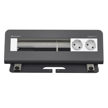 Kindermann CablePort desk² - 6-slot RAL 7015 - 2 sähköä (7430000082)