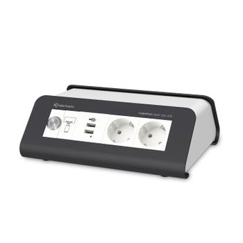 Kindermann CablePort desk² duo Air - Pöytäkaivo langattomalla esityksellä ja HDMI-valitsimella (7431000405)