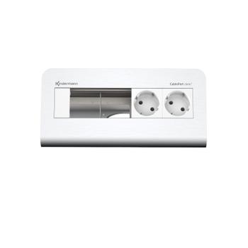 Kindermann Cable Port desk² 80 - 4-slot alu - 2 sähkö (7430000252)