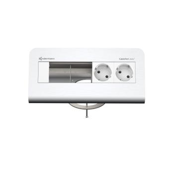 Kindermann Cable Port desk² 80 - 4-slot alu - 2 sähkö (7430000252)