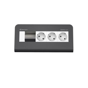 Kindermann Cable Port desk² 80 - 4-slot, RAL 7015 - 3 sähkö (7430000273)