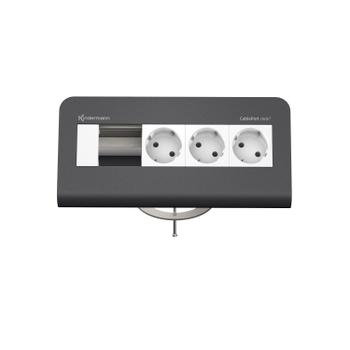 Kindermann Cable Port desk² 80 - 4-slot, RAL 7015 - 3 sähkö (7430000273)