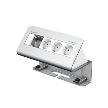 Kindermann CablePort desk² - 4-slot alu - 3 sähköä (7430000053)