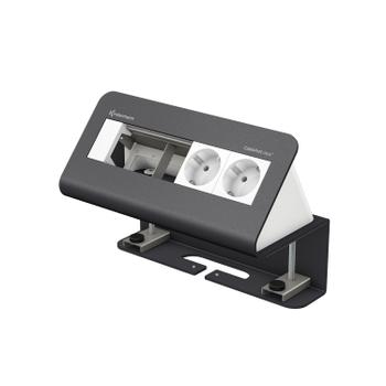 Kindermann CablePort desk² - 4-slot RAL 7015 - 2 sähköä (7430000072)
