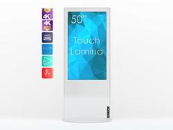 SWEDX Touch Lamina 50inc 4K Totem White - Tyylikäs valkoinen kosketus toteemi sisäkäyttöön (SWLT-50K8-A1)