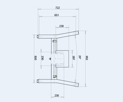 Omb Manuaalisesti korkeussäädettävä - kärry LCD näytöille (7075)
