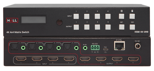 Hall Technologies 4K 4X4 HDMI Matrix Switch - 4K 4X4 HDMI Matrix Switch (HSM-44-UHD)