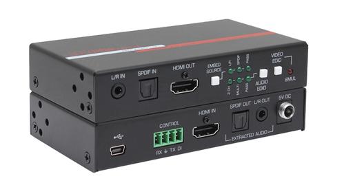 Hall Technologies HDMI 2.0 Audio Inserter - HDMI 2.0 Audio Inserter, Extractor,  EDID Manager and Equalizer (HD-AUD-IO)
