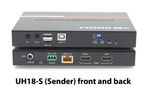Hall Technologies HDMI, USB, LAN over UTP Extender with HDBaseT and PoC (Sender) - HDMI + USB + LAN over UTP Extender with HDBaseT and PoC (Sender) (UH18-S)
