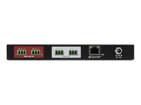 TightAV AU-202-DA | 2x2 Dante Interface With 2 Mic/Line Inputs and 2 Line Outputs (AU-202-DA)