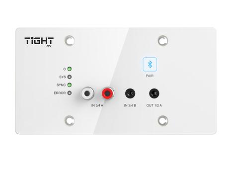 TightAV AU-BT413WP-DA-WH | 4x3 Wall Plate Dante Interface with Bluetooth,  White (AU-BT413WP-DA-WH)
