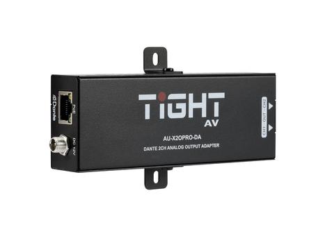 TightAV AU-X2OPRO-DA | Dante 2ch PRO output adapter incl output sensitivity (AU-X2OPRO-DA)