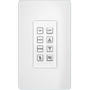 Aurora Multimedia 8-button 1-gang backlit button control pad with serial, IR, and Ethernet control ports (white)