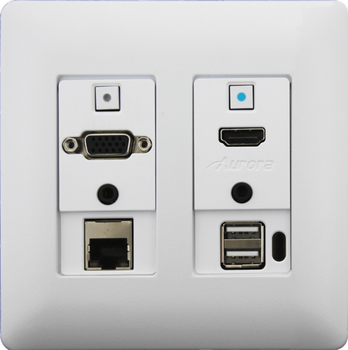 Aurora Multimedia 2 input HDBaseT transmitter wall plate (330/ 600-ft VGA & HDMI, white) (DXW-2-W)