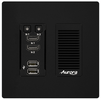 Aurora Multimedia 3rd gen. 4K 10Gbps SDVoE AV-over-IP transmitter 2-gang wall plate (ASIC model, copper version, black) (IPX-TX3A-WP2-C-B)