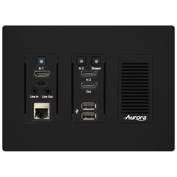 Aurora Multimedia 3rd gen. 4K 10Gbps SDVoE AV-over-IP transceiver 3-gang wall plate (ASIC model, fiber version, black) (IPX-TC3A-WP3-F-Pro-B)