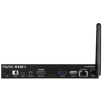 Aurora Multimedia ReAX control processor with Ethernet & WiFi, and HDMI out for BYO touch monitor or digital signage and media playback (RXM-1)