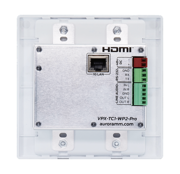 Aurora Multimedia Next-gen 4K60 4:4:4 1Gbps AV-over-IP transceiver  wall plate (VPX-TC1-WP2-Pro-B)