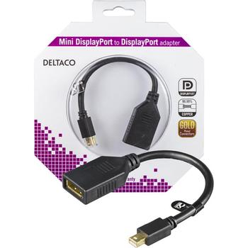 DELTACO Mini-Displayport - Displayport adapter (MDP-DP1-K)