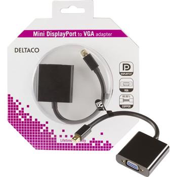 DELTACO Mini Displayport til VGA Adapter (DP-VGA3-K)