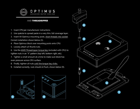 OPTIMUS Absolute Threadripper 3 Block - Acrylic Top - Black Billet ...