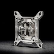 OPTIMUS Foundation CPU Block - Acrylic Top - Satin Silver Billet Mount - Nickel Cold Plate - Intel