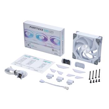 PHANTEKS D30 120mm DRGB Reversed Air (hvit) (PH-F120D30R_DRGB_PWM_WT01)