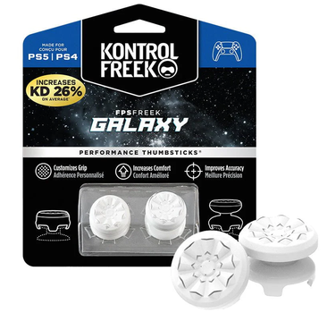 Kontroll Freek KontrolFreek FPS Freek Galaxy-tommelstikker,  PS5/PS4, Hvit (3C-010-White)